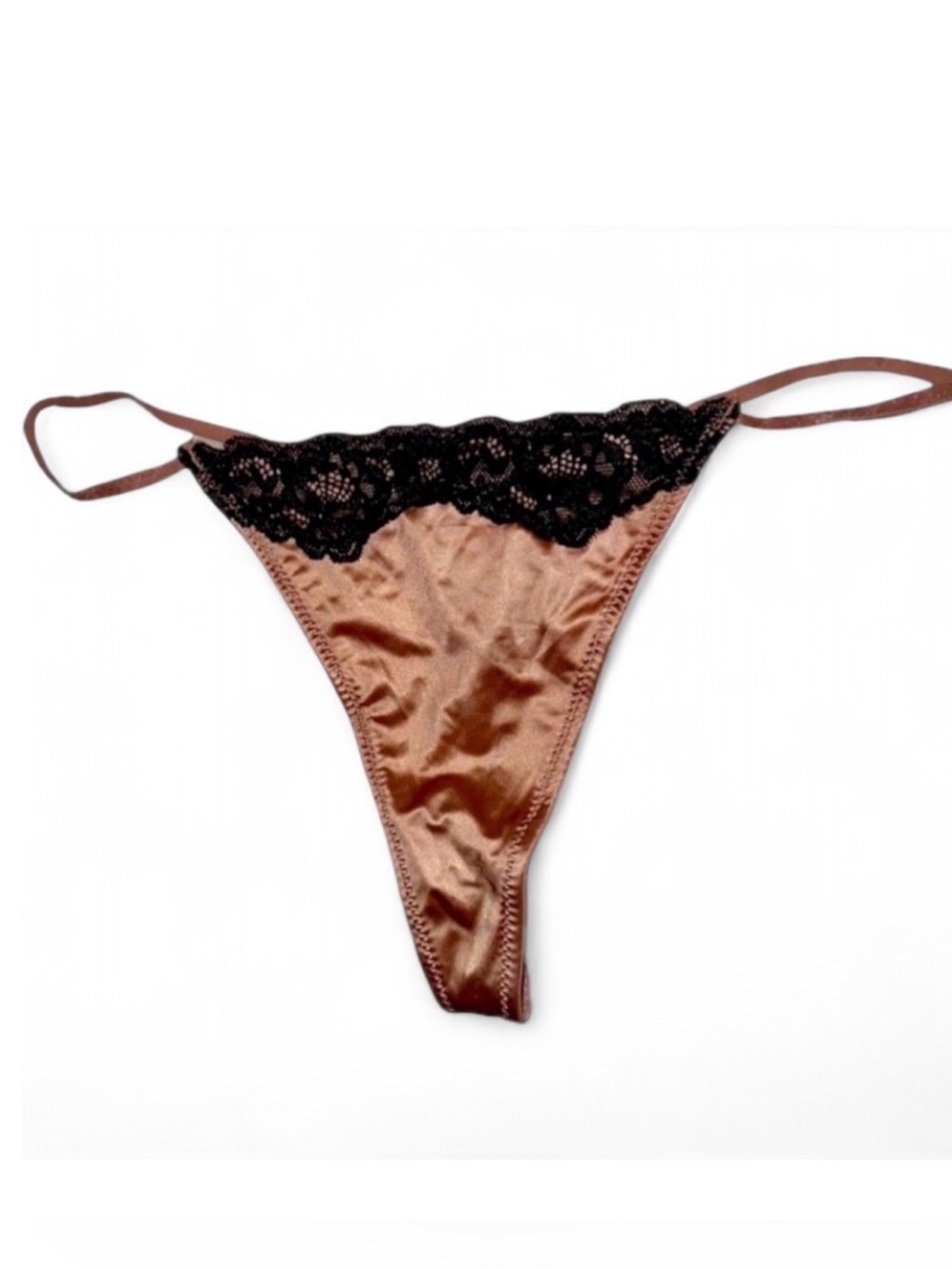 NEW Satin Silk & Lace Blush Pink Thong